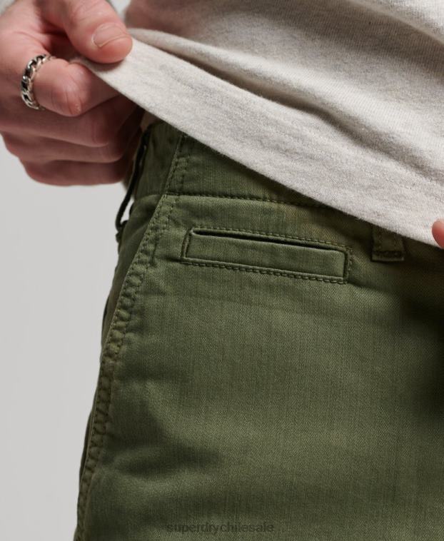 hombres Superdry caqui shorts chinos de oficial 2R68Z53