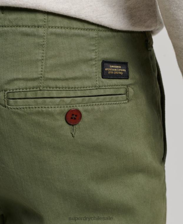hombres Superdry caqui shorts chinos de oficial 2R68Z53