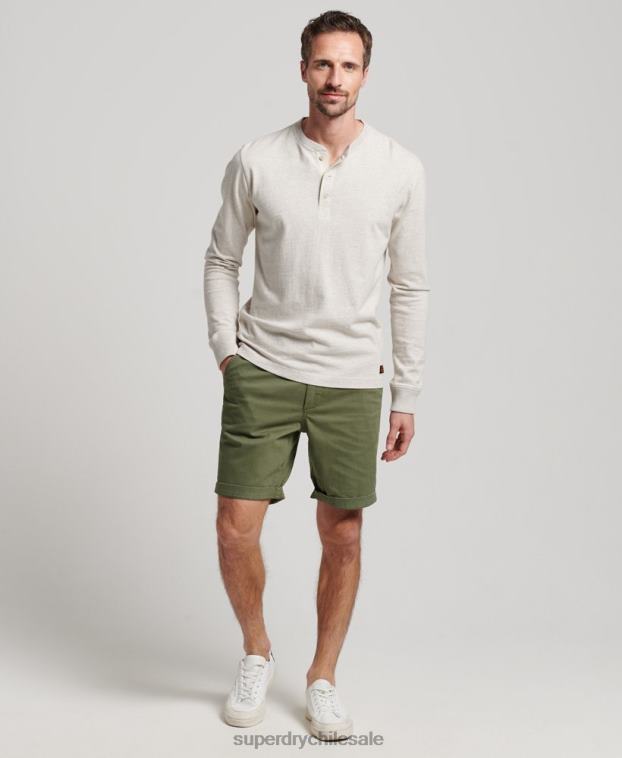 hombres Superdry caqui shorts chinos de oficial 2R68Z53