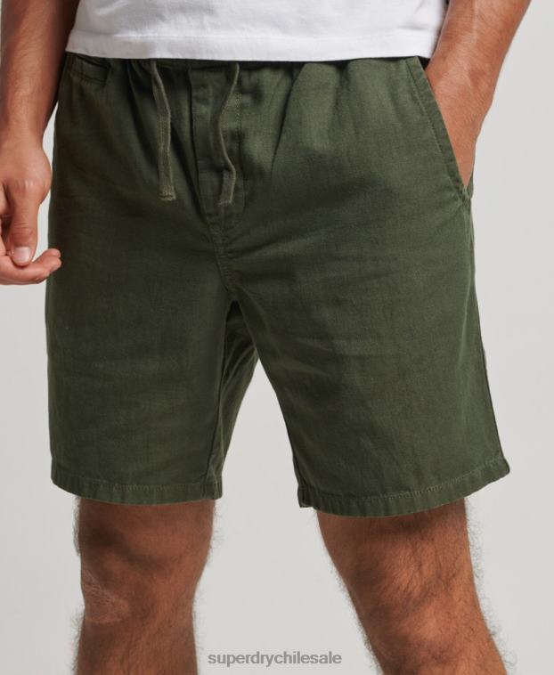 hombres Superdry caqui shorts vintage sobreteñidos 2R68Z291