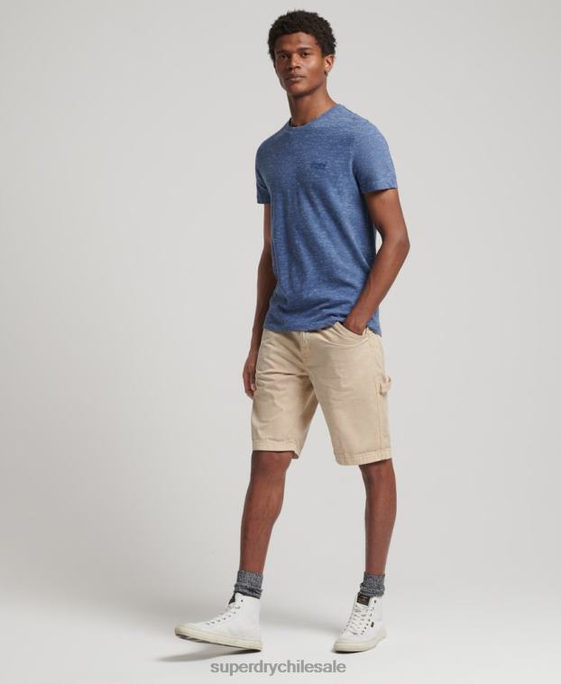 hombres Superdry crema shorts de carpintero vintage de algodón orgánico 2R68Z331