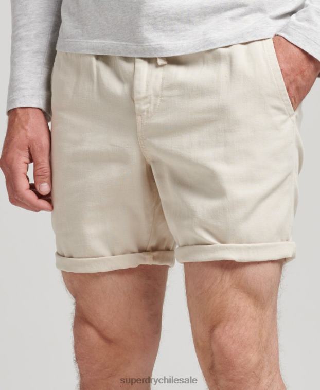 hombres Superdry crema shorts vintage sobreteñidos 2R68Z264