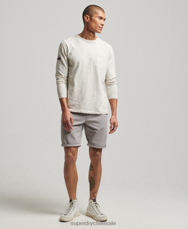 hombres Superdry gris claro bermudas chinas core 2R68Z253