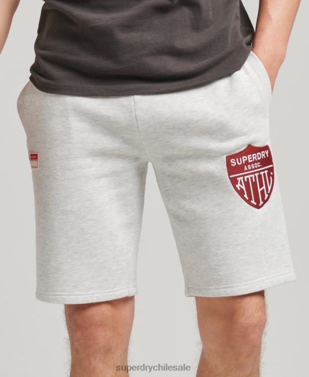 hombres Superdry gris claro pantalones cortos deportivos de época 2R68Z362