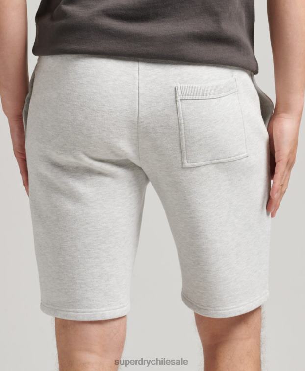 hombres Superdry gris claro pantalones cortos deportivos de época 2R68Z362
