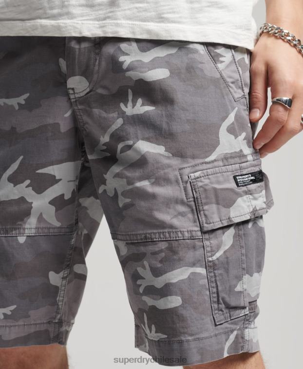 hombres Superdry gris claro shorts cargo básicos 2R68Z334