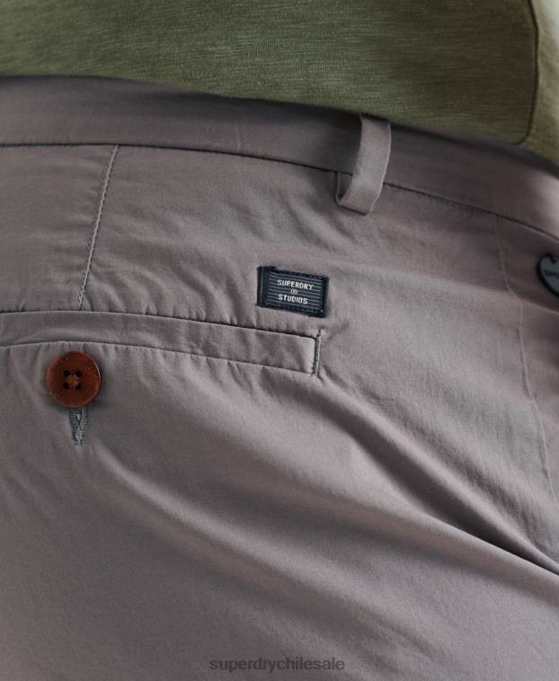 hombres Superdry gris claro shorts chinos pisapapeles 2R68Z6493