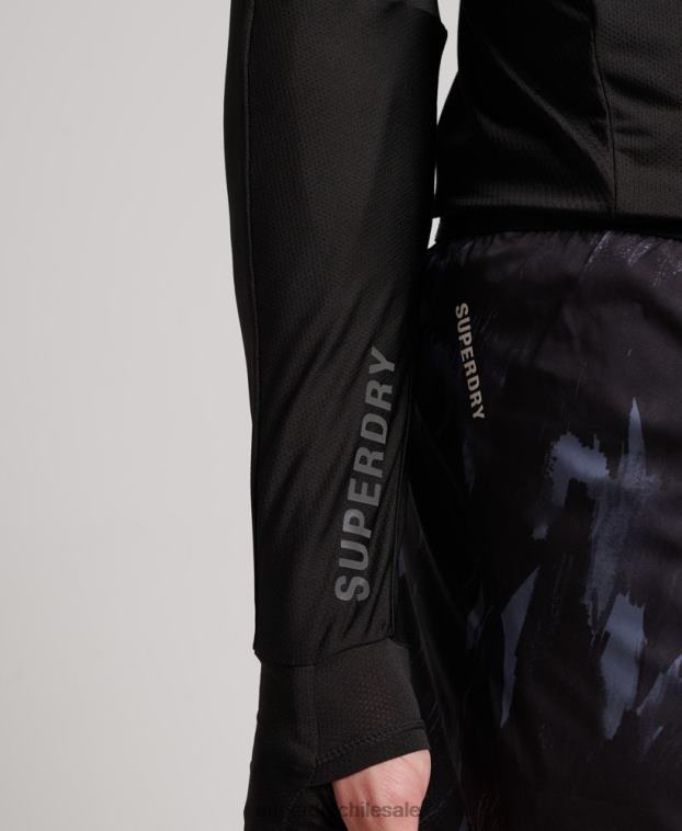 hombres Superdry gris oscuro pantalones cortos de carreras 2R68Z5358