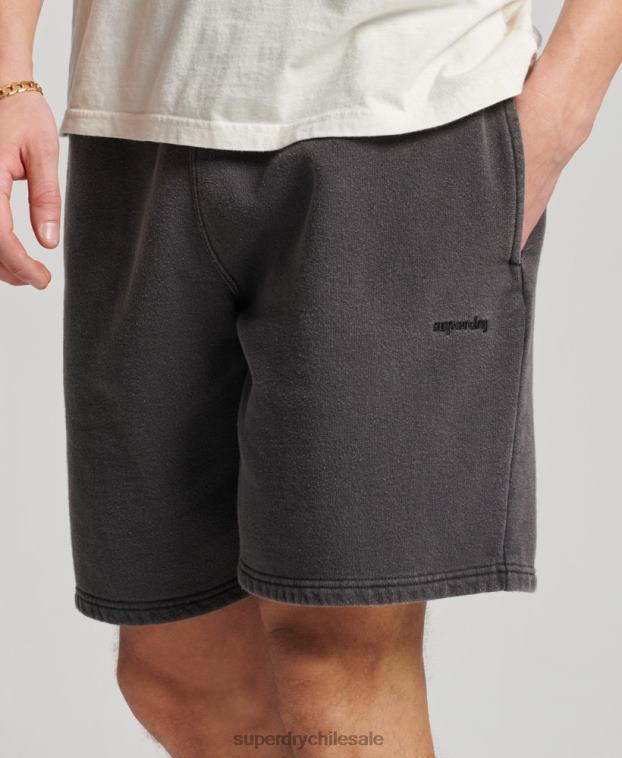 hombres Superdry gris oscuro pantalones cortos de marca vintage 2R68Z293