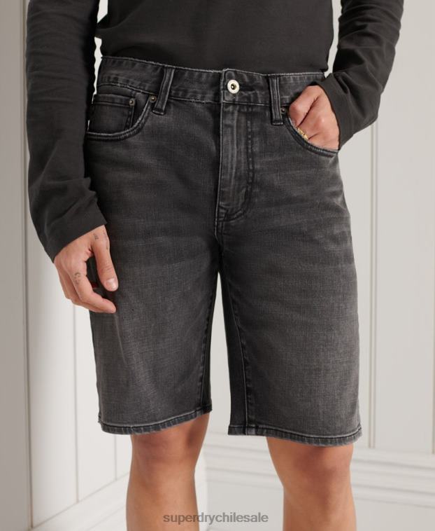 hombres Superdry gris oscuro pantalones cortos delgados 2R68Z369
