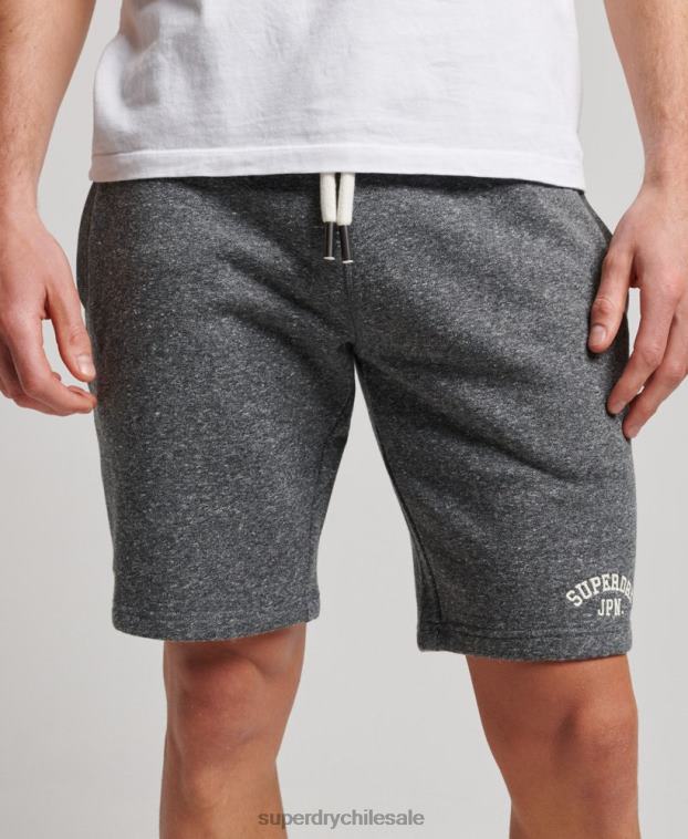 hombres Superdry gris oscuro pantalones cortos deportivos de gimnasia vintage 2R68Z332