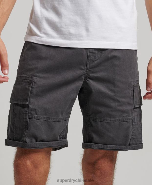 hombres Superdry gris oscuro shorts cargo pesados ​​de algodón orgánico 2R68Z250