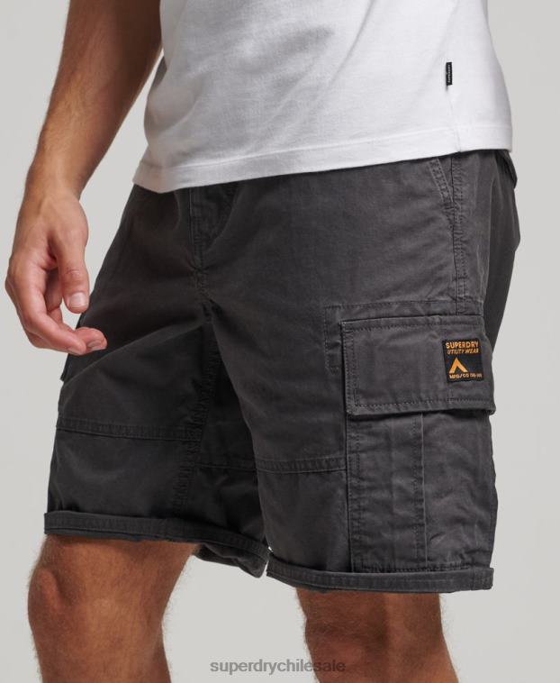 hombres Superdry gris oscuro shorts cargo pesados ​​de algodón orgánico 2R68Z250