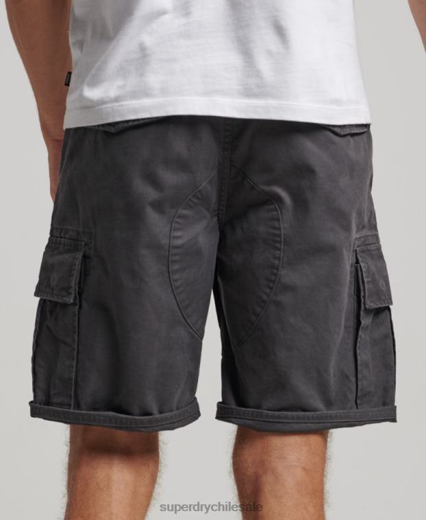 hombres Superdry gris oscuro shorts cargo pesados ​​de algodón orgánico 2R68Z250