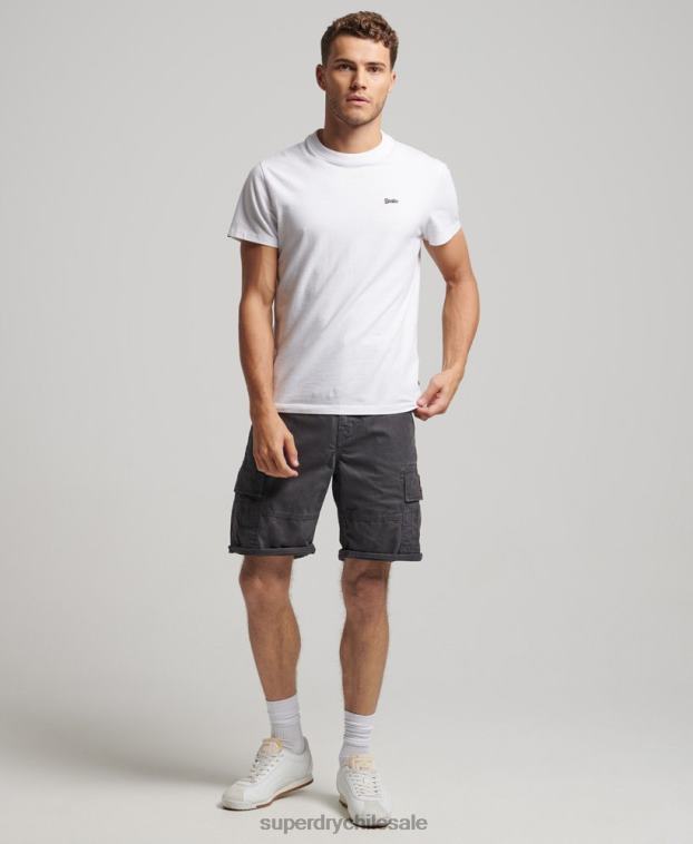 hombres Superdry gris oscuro shorts cargo pesados ​​de algodón orgánico 2R68Z250