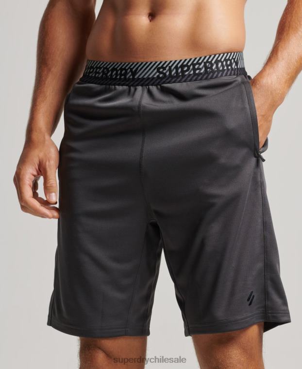 hombres Superdry gris oscuro shorts holgados básicos 2R68Z318