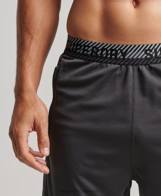 hombres Superdry gris oscuro shorts holgados básicos 2R68Z318