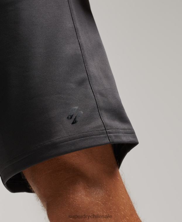 hombres Superdry gris oscuro shorts holgados básicos 2R68Z318