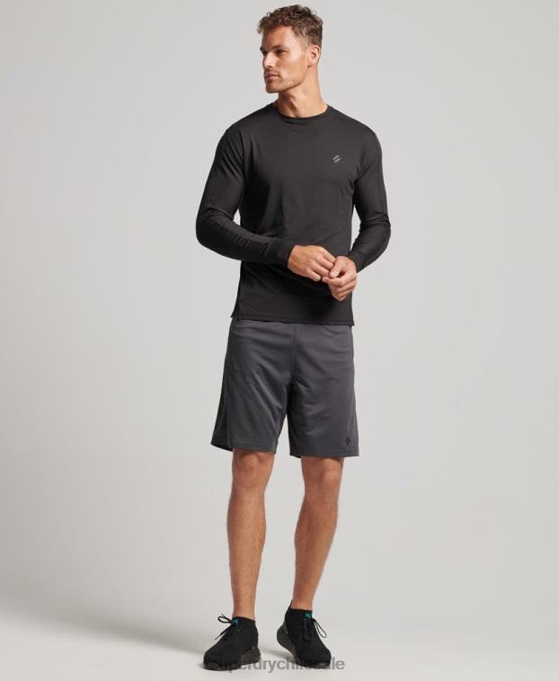 hombres Superdry gris oscuro shorts holgados básicos 2R68Z318