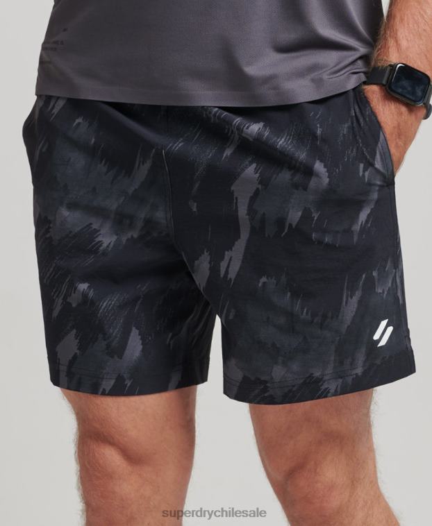 hombres Superdry gris oscuro shorts multideportivos con tejido Core 2R68Z333