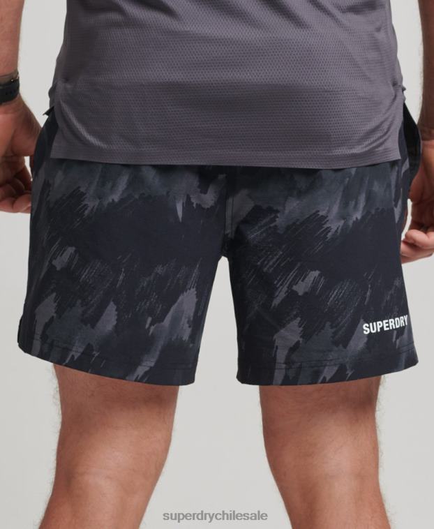 hombres Superdry gris oscuro shorts multideportivos con tejido Core 2R68Z333