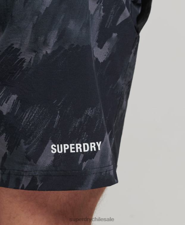 hombres Superdry gris oscuro shorts multideportivos con tejido Core 2R68Z333