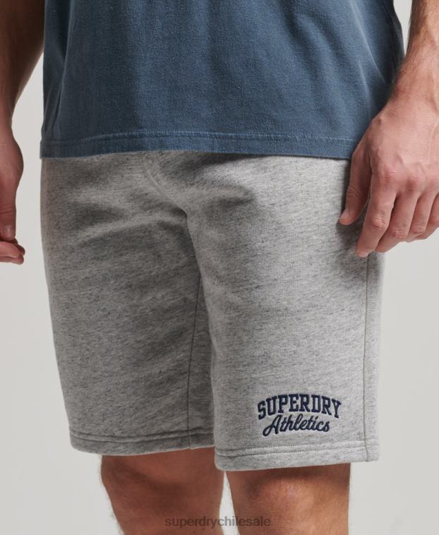 hombres Superdry gris pantalones cortos deportivos de gimnasia vintage 2R68Z94