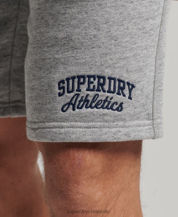 hombres Superdry gris pantalones cortos deportivos de gimnasia vintage 2R68Z94