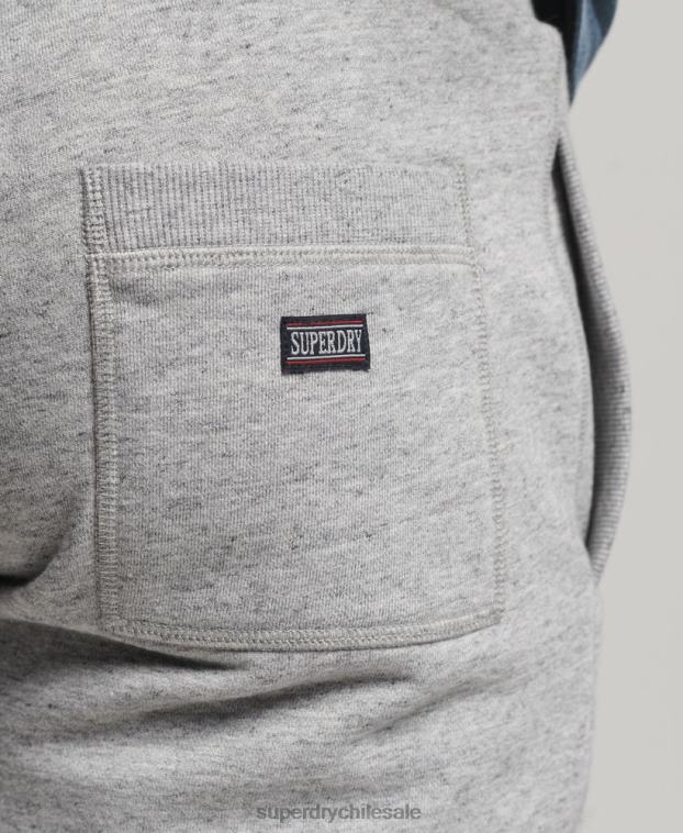 hombres Superdry gris pantalones cortos deportivos de gimnasia vintage 2R68Z94