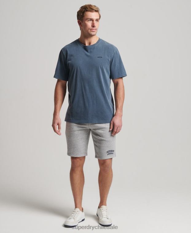 hombres Superdry gris pantalones cortos deportivos de gimnasia vintage 2R68Z94