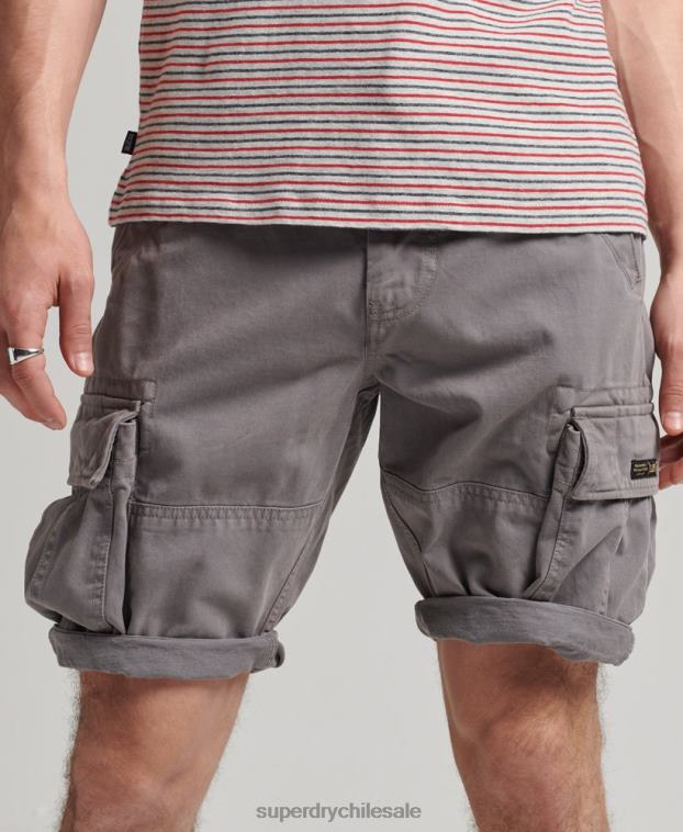 hombres Superdry gris shorts cargo heavy de algodón orgánico con núcleo vintage 2R68Z335