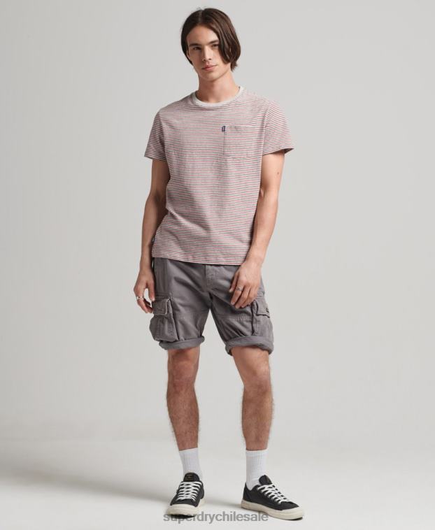 hombres Superdry gris shorts cargo heavy de algodón orgánico con núcleo vintage 2R68Z335
