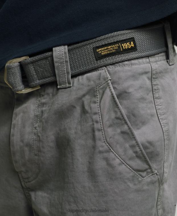 hombres Superdry gris shorts cargo heavy de algodón orgánico con núcleo vintage 2R68Z343