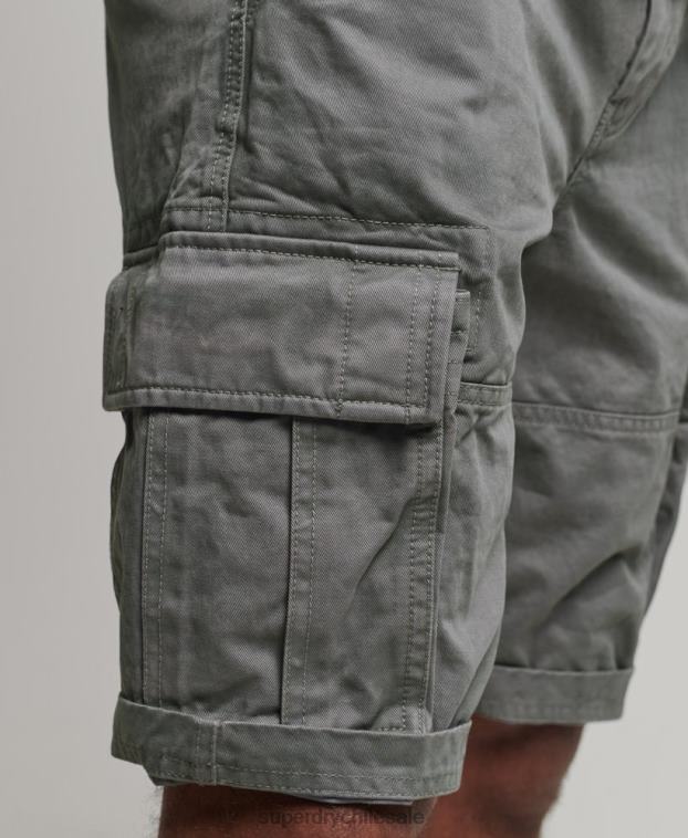 hombres Superdry gris shorts cargo heavy de algodón orgánico con núcleo vintage 2R68Z343