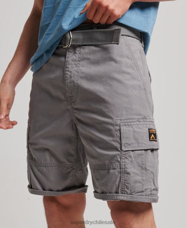 hombres Superdry gris shorts cargo pesados ​​de algodón orgánico 2R68Z256