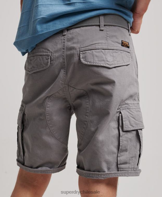 hombres Superdry gris shorts cargo pesados ​​de algodón orgánico 2R68Z256