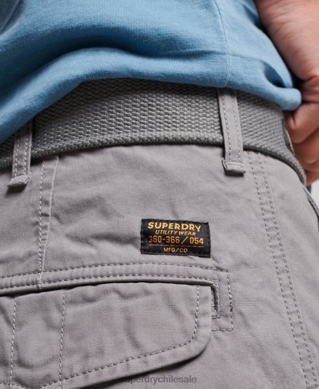 hombres Superdry gris shorts cargo pesados ​​de algodón orgánico 2R68Z256