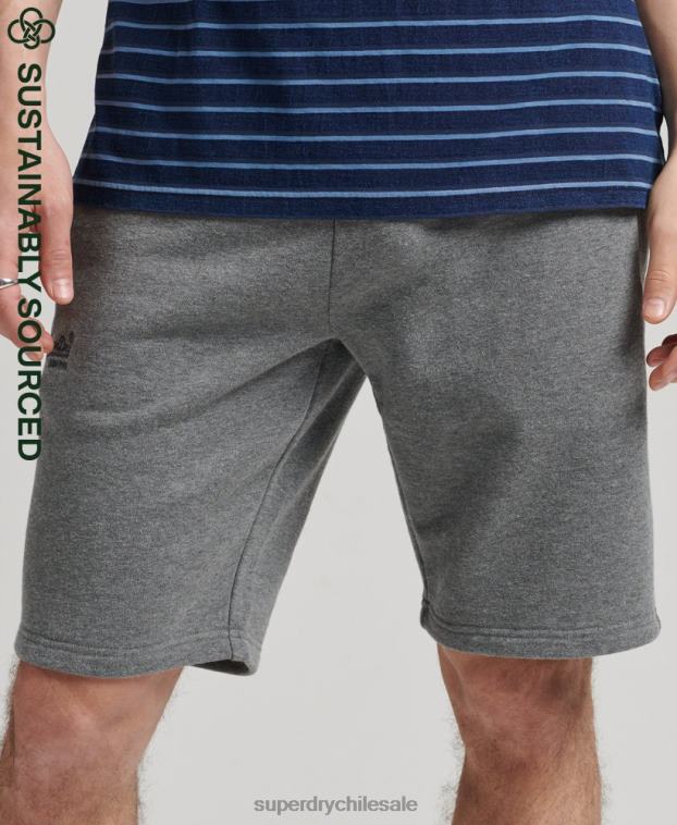 hombres Superdry gris shorts de algodón orgánico con logo vintage 2R68Z330