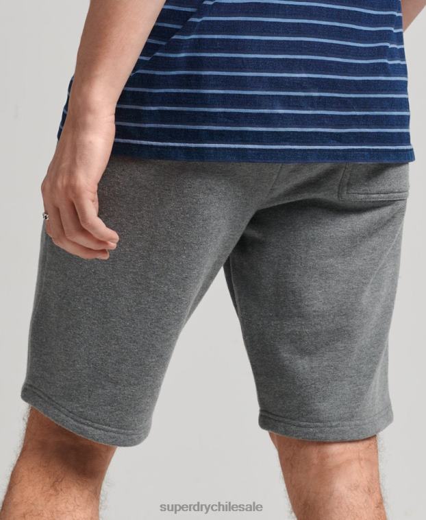 hombres Superdry gris shorts de algodón orgánico con logo vintage 2R68Z330