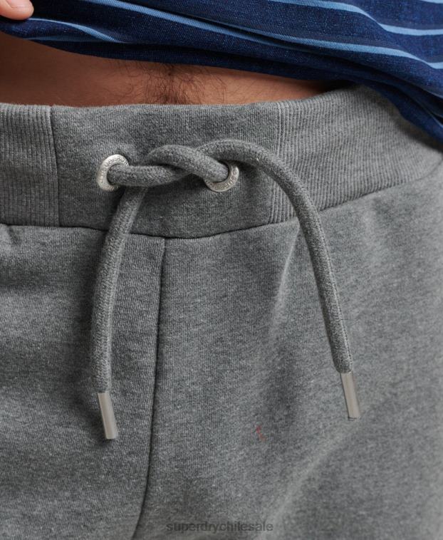 hombres Superdry gris shorts de algodón orgánico con logo vintage 2R68Z330