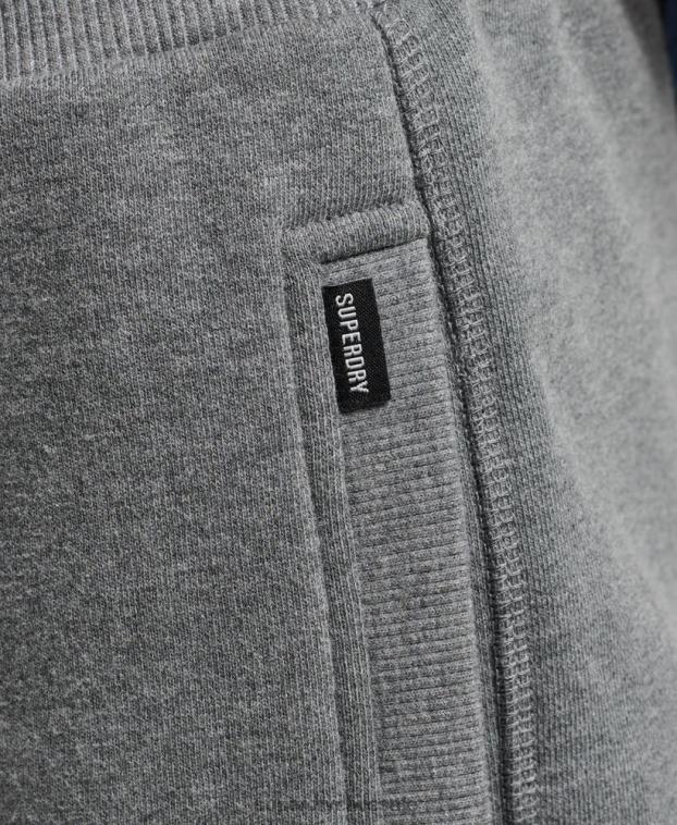 hombres Superdry gris shorts de algodón orgánico con logo vintage 2R68Z330