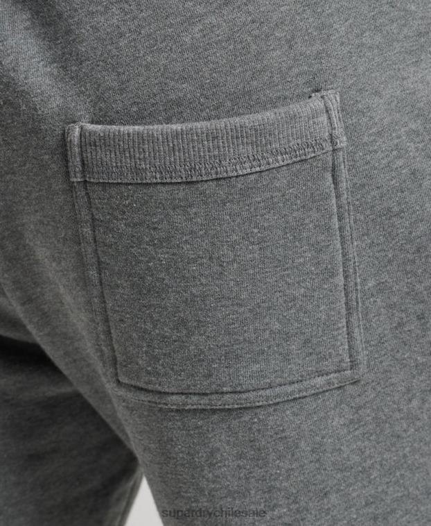 hombres Superdry gris shorts de algodón orgánico con logo vintage 2R68Z330