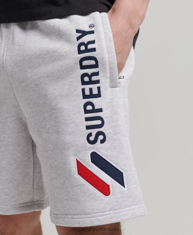 hombres Superdry gris shorts deportivos con aplique de código 2R68Z374