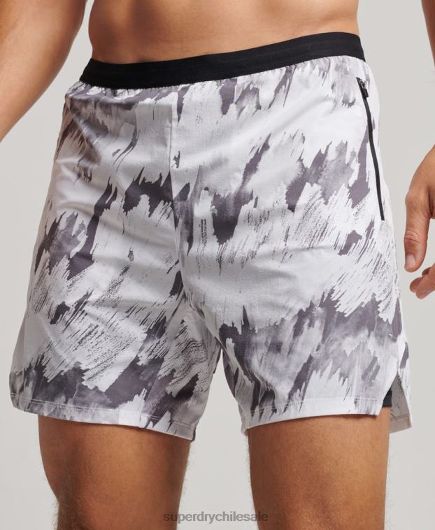 hombres Superdry gris shorts run premium a capas 2R68Z5384