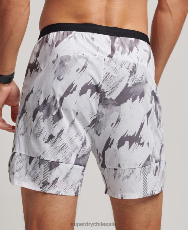 hombres Superdry gris shorts run premium a capas 2R68Z5384