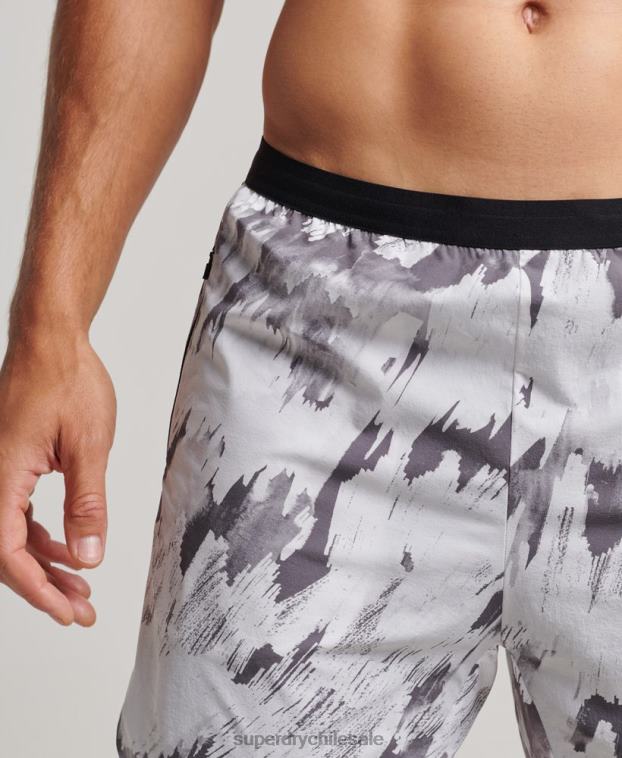 hombres Superdry gris shorts run premium a capas 2R68Z5384