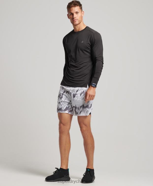 hombres Superdry gris shorts run premium a capas 2R68Z5384