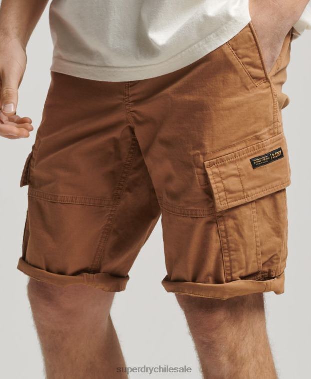 hombres Superdry marrón shorts cargo con núcleo de algodón orgánico 2R68Z109