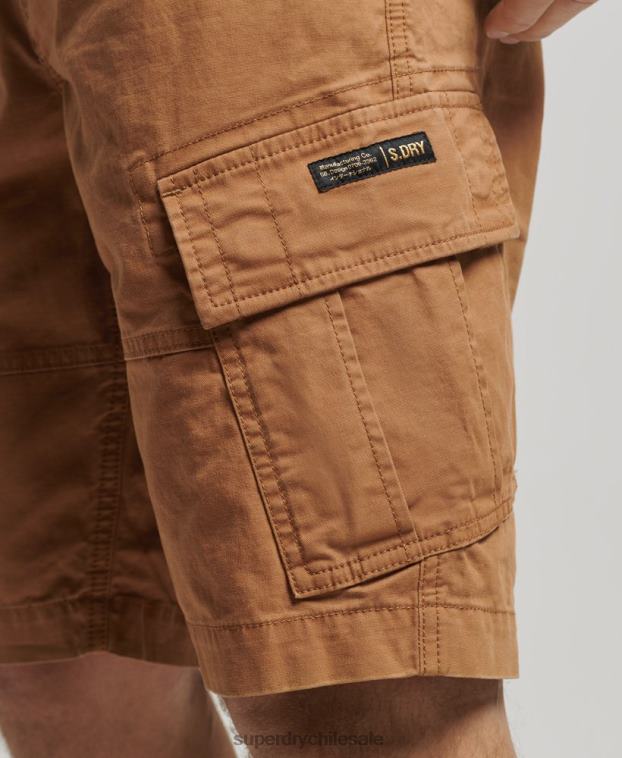 hombres Superdry marrón shorts cargo con núcleo de algodón orgánico 2R68Z275