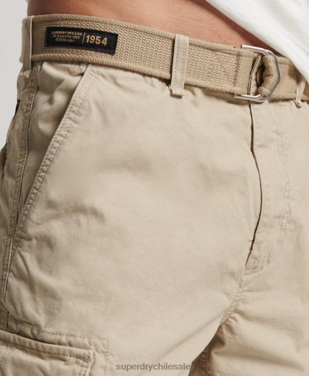 hombres Superdry marrón shorts cargo pesados ​​de algodón orgánico 2R68Z269